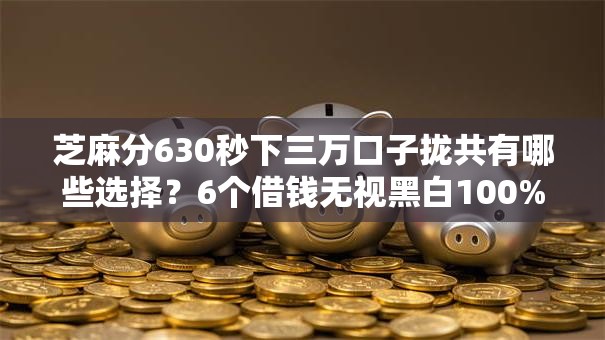 芝麻分630秒下三万口子拢共有哪些选择？6个借钱无视黑白100%秒下软件详解