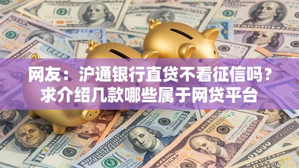 网友：沪通银行直贷不看征信吗？求介绍几款哪些属于网贷平台