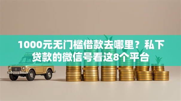 1000元无门槛借款去哪里？私下贷款的微信号看这8个平台