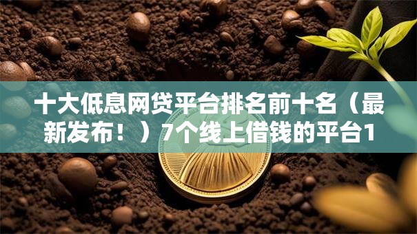 十大低息网贷平台排名前十名（最新发布！）7个线上借钱的平台100%能借到