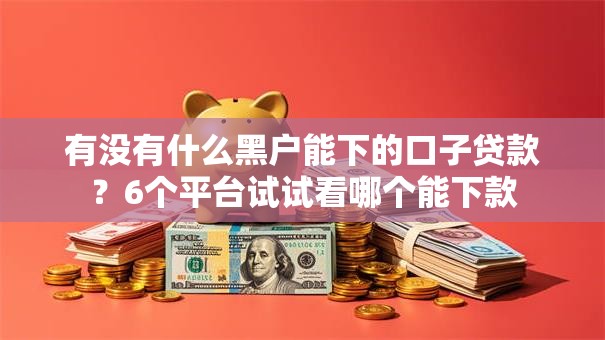 有没有什么黑户能下的口子贷款？6个平台试试看哪个能下款