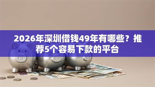 2026年深圳借钱49年有哪些？推荐5个容易下款的平台
