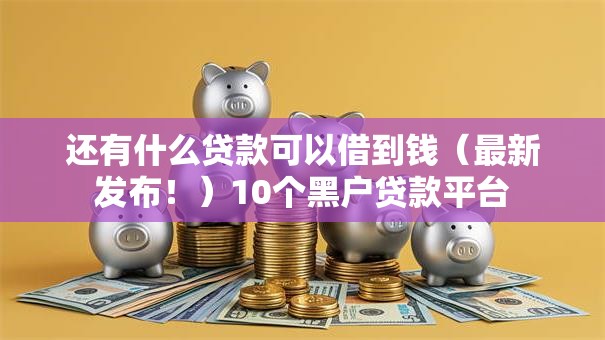 还有什么贷款可以借到钱（最新发布！）10个黑户贷款平台