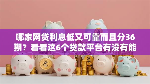 哪家网贷利息低又可靠而且分36期？看看这6个贷款平台有没有能下款的