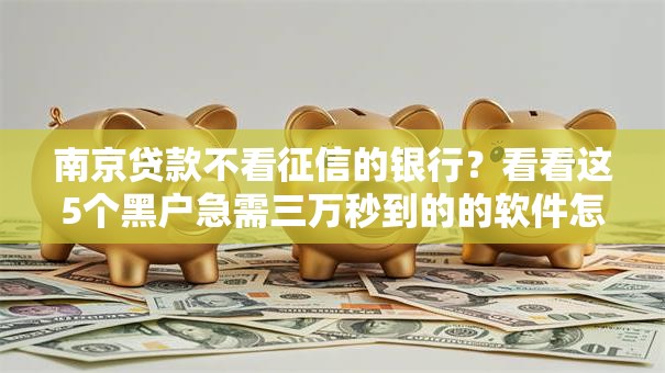 南京贷款不看征信的银行？看看这5个黑户急需三万秒到的的软件怎么样