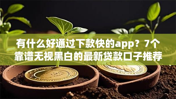 有什么好通过下款快的app？7个靠谱无视黑白的最新贷款口子推荐