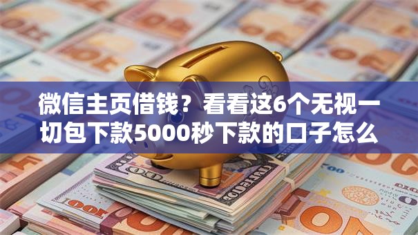 微信主页借钱？看看这6个无视一切包下款5000秒下款的口子怎么样