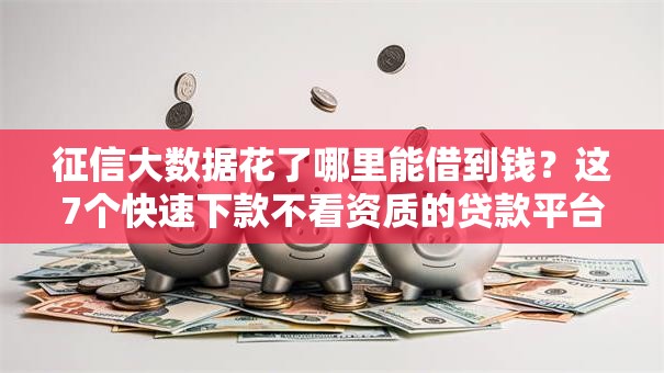 征信大数据花了哪里能借到钱？这7个快速下款不看资质的贷款平台平台值得一试