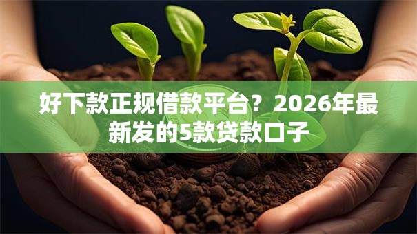 好下款正规借款平台？2026年最新发的5款贷款口子