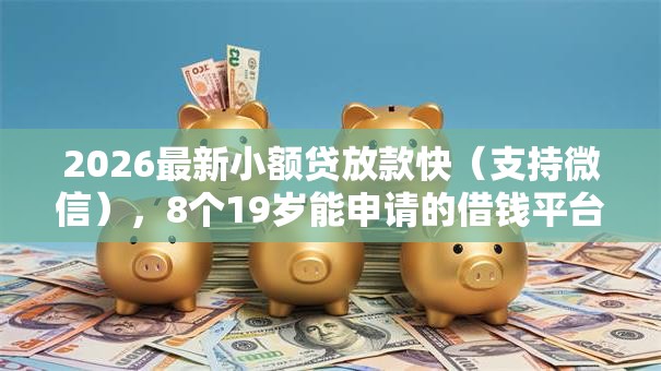 2026最新小额贷放款快（支持微信），8个19岁能申请的借钱平台无私分享