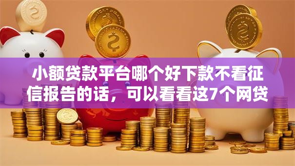 小额贷款平台哪个好下款不看征信报告的话，可以看看这7个网贷平台借钱容易又安全