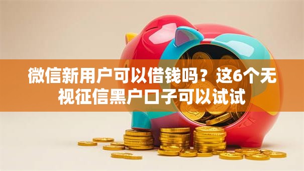 微信新用户可以借钱吗？这6个无视征信黑户口子可以试试
