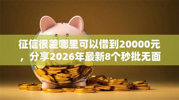 征信很差哪里可以借到20000元，分享2026年最新8个秒批无面签贷款口子