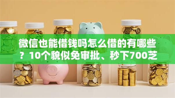 微信也能借钱吗怎么借的有哪些？10个貌似免审批、秒下700芝麻分贷款平台合集