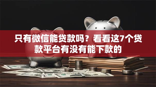 只有微信能贷款吗？看看这7个贷款平台有没有能下款的