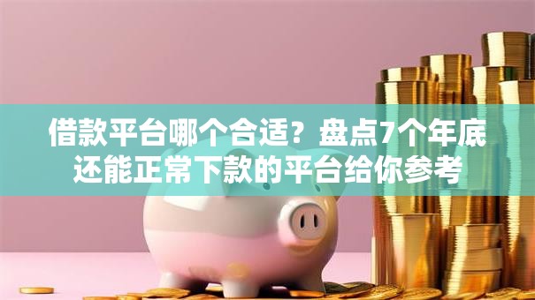 借款平台哪个合适？盘点7个年底还能正常下款的平台给你参考
