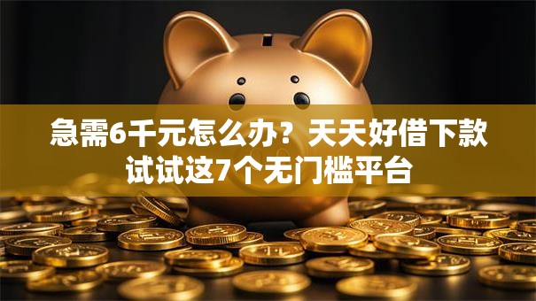 急需6千元怎么办？天天好借下款试试这7个无门槛平台