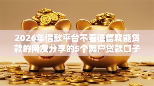2026年借款平台不看征信就能贷款的网友分享的5个黑户贷款口子我觉得不错！