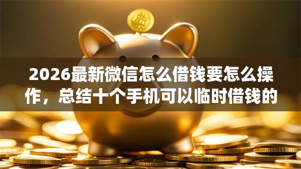 2026最新微信怎么借钱要怎么操作，总结十个手机可以临时借钱的app！