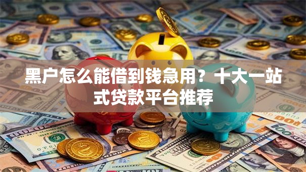 黑户怎么能借到钱急用？十大一站式贷款平台推荐