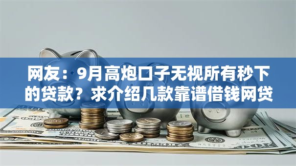 网友：9月高炮口子无视所有秒下的贷款？求介绍几款靠谱借钱网贷软件