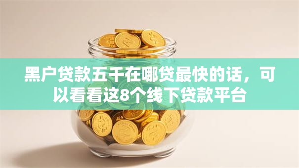 黑户贷款五千在哪贷最快的话，可以看看这8个线下贷款平台
