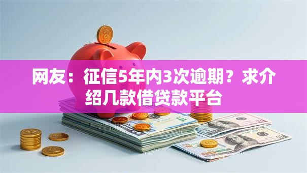 网友：征信5年内3次逾期？求介绍几款借贷款平台