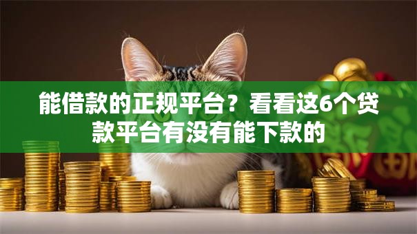 能借款的正规平台？看看这6个贷款平台有没有能下款的