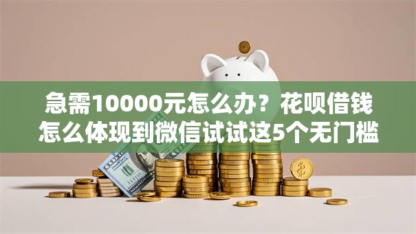 急需10000元怎么办？花呗借钱怎么体现到微信试试这5个无门槛平台