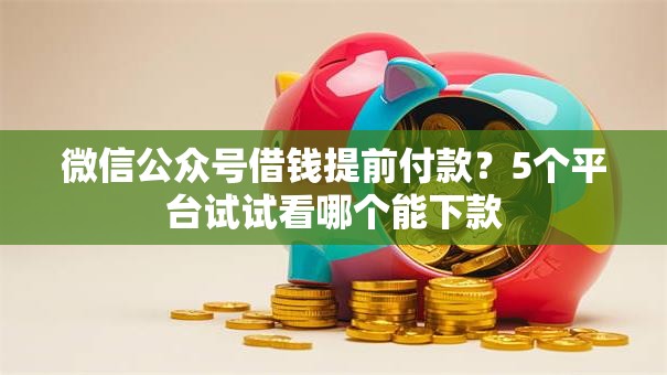 微信公众号借钱提前付款？5个平台试试看哪个能下款