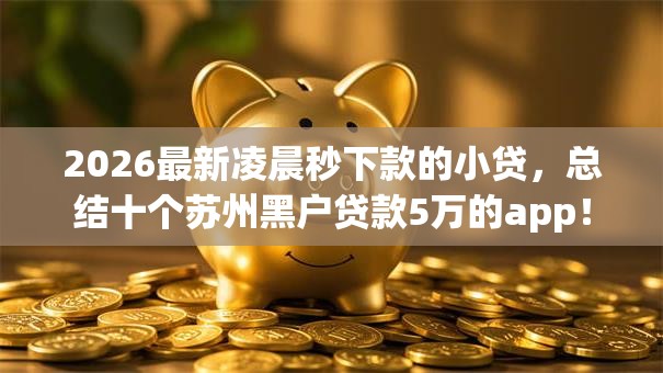 2026最新凌晨秒下款的小贷，总结十个苏州黑户贷款5万的app！