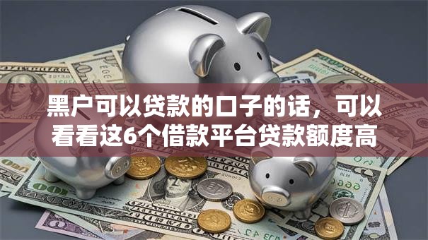 黑户可以贷款的口子的话，可以看看这6个借款平台贷款额度高