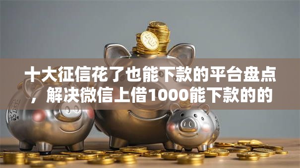 十大征信花了也能下款的平台盘点，解决微信上借1000能下款的的问题