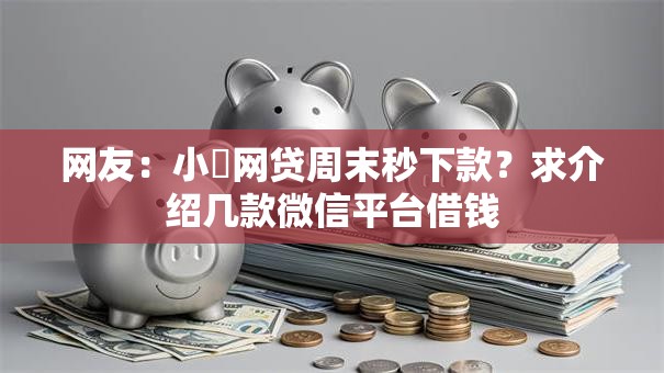 网友:小額网贷周末秒下款?求介绍几款微信平台借钱 网友:小額网贷周末秒下款?求介绍几款微信平台借钱