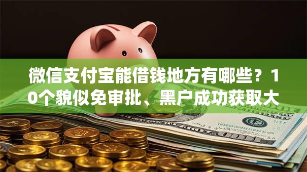 微信支付宝能借钱地方有哪些？10个貌似免审批、黑户成功获取大额贷款的app合集