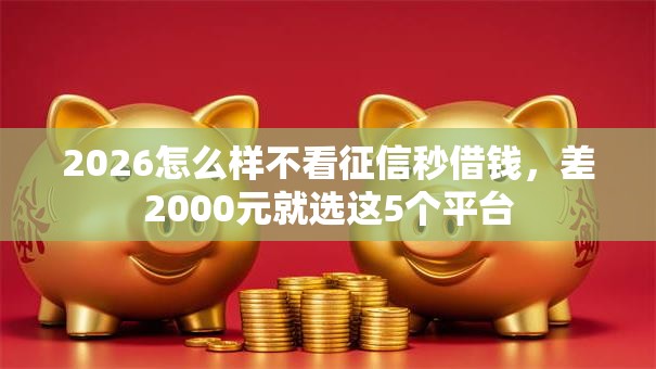 2026怎么样不看征信秒借钱,差2000元就选这5个平台 2026怎么样不看征信秒借钱,差2000元就选这5个平台