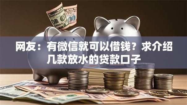 网友:有微信就可以借钱?求介绍几款放水的贷款口子 网友:有微信就可以借钱?求介绍几款放水的贷款口子