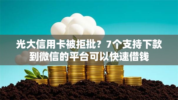 光大信用卡被拒批？7个支持下款到微信的平台可以快速借钱
