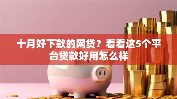 十月好下款的网贷？看看这5个平台贷款好用怎么样