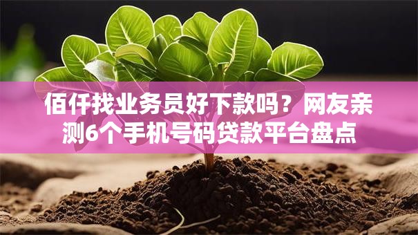 佰仟找业务员好下款吗？网友亲测6个手机号码贷款平台盘点