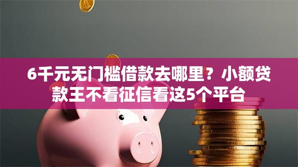 6千元无门槛借款去哪里？小额贷款王不看征信看这5个平台