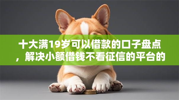 十大满19岁可以借款的口子盘点,解决小额借钱不看征信的平台的问题 十大满19岁可以借款的口子盘点,解决小额借钱不看征信的平台的问题