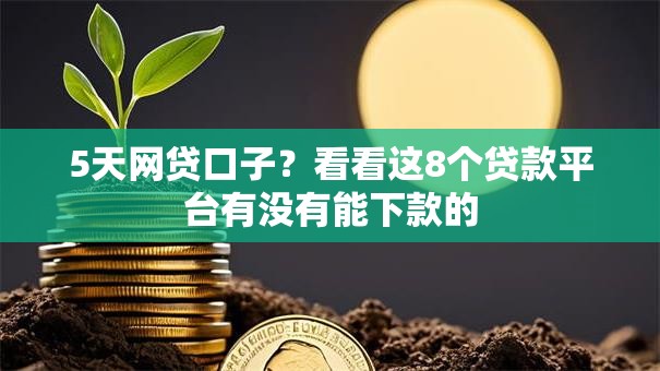 5天网贷口子？看看这8个贷款平台有没有能下款的