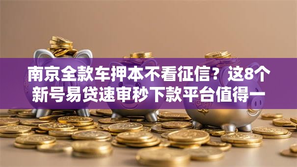 南京全款车押本不看征信？这8个新号易贷速审秒下款平台值得一试
