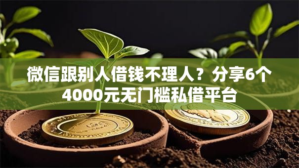 微信跟别人借钱不理人?分享6个4000元无门槛私借平台 微信跟别人借钱不理人?分享6个4000元无门槛私借平台