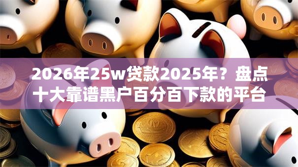2026年25w贷款2025年？盘点十大靠谱黑户百分百下款的平台