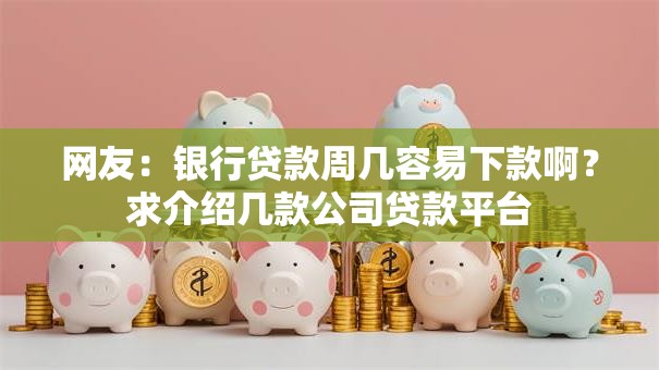 网友:银行贷款周几容易下款啊?求介绍几款公司贷款平台 网友:银行贷款周几容易下款啊?求介绍几款公司贷款平台