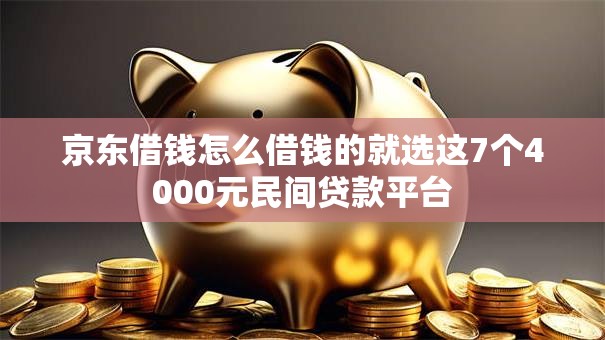 京东借钱怎么借钱的就选这7个4000元民间贷款平台