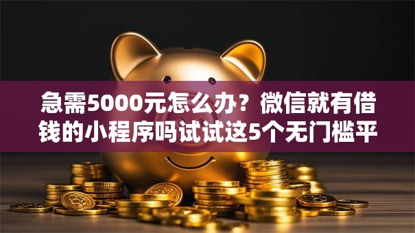急需5000元怎么办？微信就有借钱的小程序吗试试这5个无门槛平台