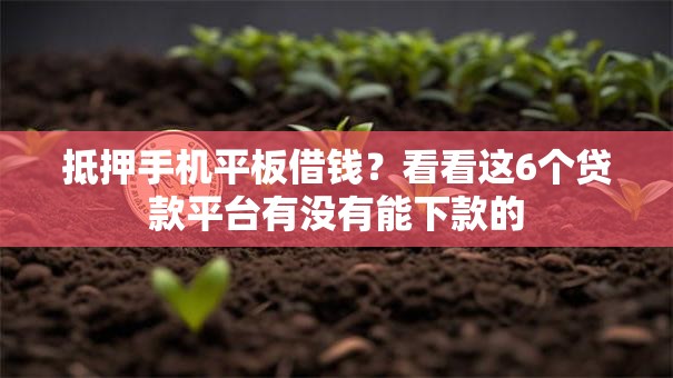 抵押手机平板借钱？看看这6个贷款平台有没有能下款的